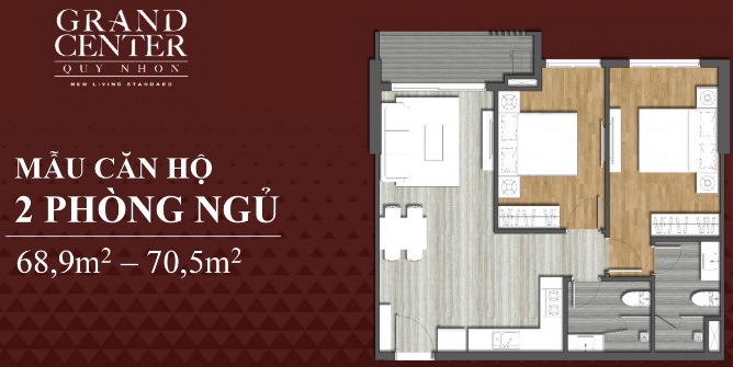 Căn hộ 2PN Grand Center Quy Nhơn