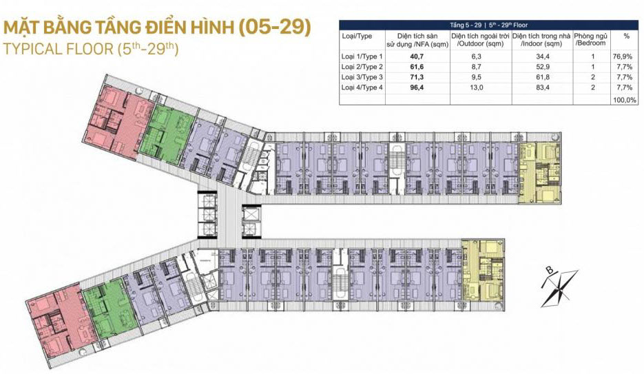 Mặt bằng căn hộ FLC SeaTower Quy Nhơn